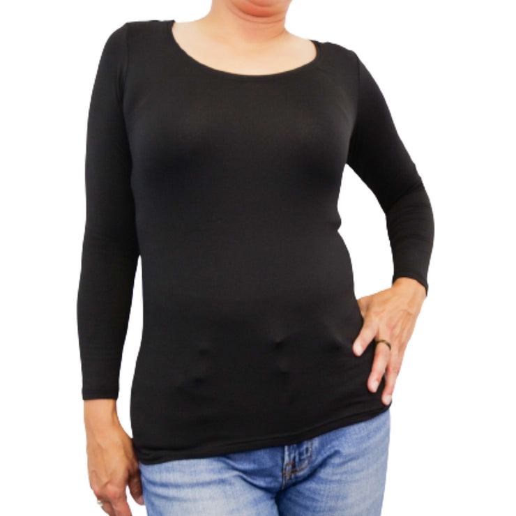 Warm-Ons Round Neck 3/4 Sleeve