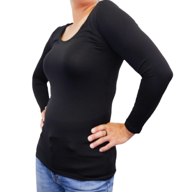 Warm-Ons Round Neck 3/4 Sleeve