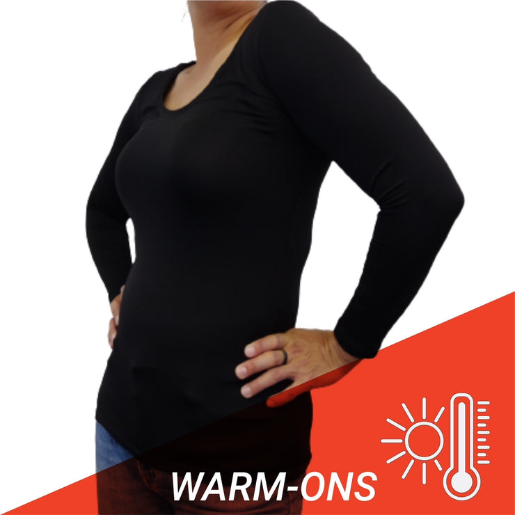 Warm-Ons Round Neck 3/4 Sleeve